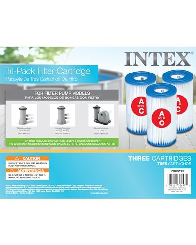 INTEX 29003E Type A Pool Filter Cartridge For INTEX Filter Pumps EasyToClean Dacron Paper Efficient Filtration Three Pack - Image 3