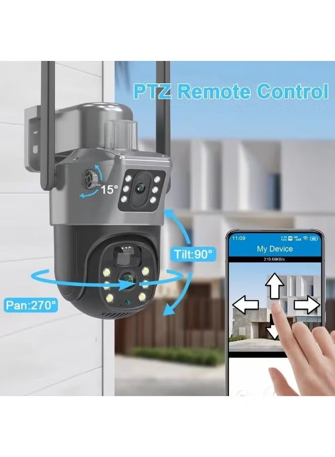 TIGER TIGER Smart Dual Lens Security Camera With Full Color Night Vision Motion Detection Alerts Remote App Control Wide Angle Monitoring Indoor Outdoor Home Surveillance Z3BC7C6E81EAAD3E28EE0Z