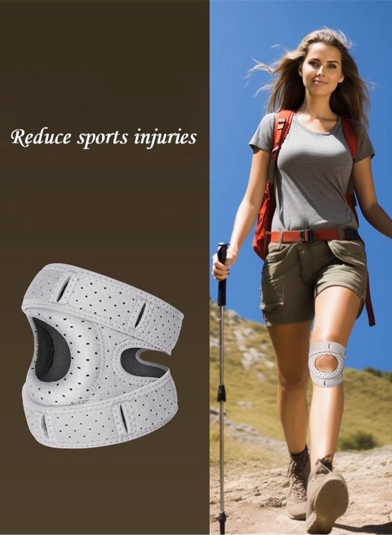 BESTPEAK 2-Piece Knee Support-Multi-Purpose Knee Brace ，Comfortable and Breathable-Knee Pads That Relieve Knee Pressure  Adjustable Compression Knee Support Braces for Men Women for Knee Pain, Meniscus Tear,Joint Pain Relief,Injury Recovery，Support Running Cycling Basketball with Adjustable Strap Wrap - Image 4