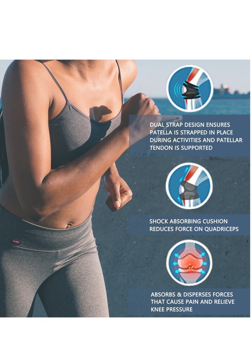 BESTPEAK 2-Piece Knee Support-Multi-Purpose Knee Brace ，Comfortable and Breathable-Knee Pads That Relieve Knee Pressure  Adjustable Compression Knee Support Braces for Men Women for Knee Pain, Meniscus Tear,Joint Pain Relief,Injury Recovery，Support Running Cycling Basketball with Adjustable Strap Wrap - Image 5