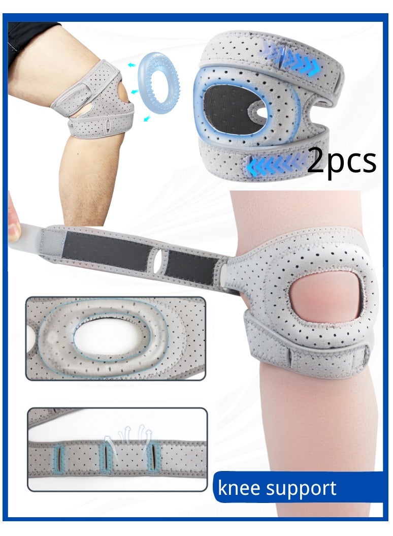BESTPEAK 2-Piece Knee Support-Multi-Purpose Knee Brace ，Comfortable and Breathable-Knee Pads That Relieve Knee Pressure  Adjustable Compression Knee Support Braces for Men Women for Knee Pain, Meniscus Tear,Joint Pain Relief,Injury Recovery，Support Running Cycling Basketball with Adjustable Strap Wrap - Image 1