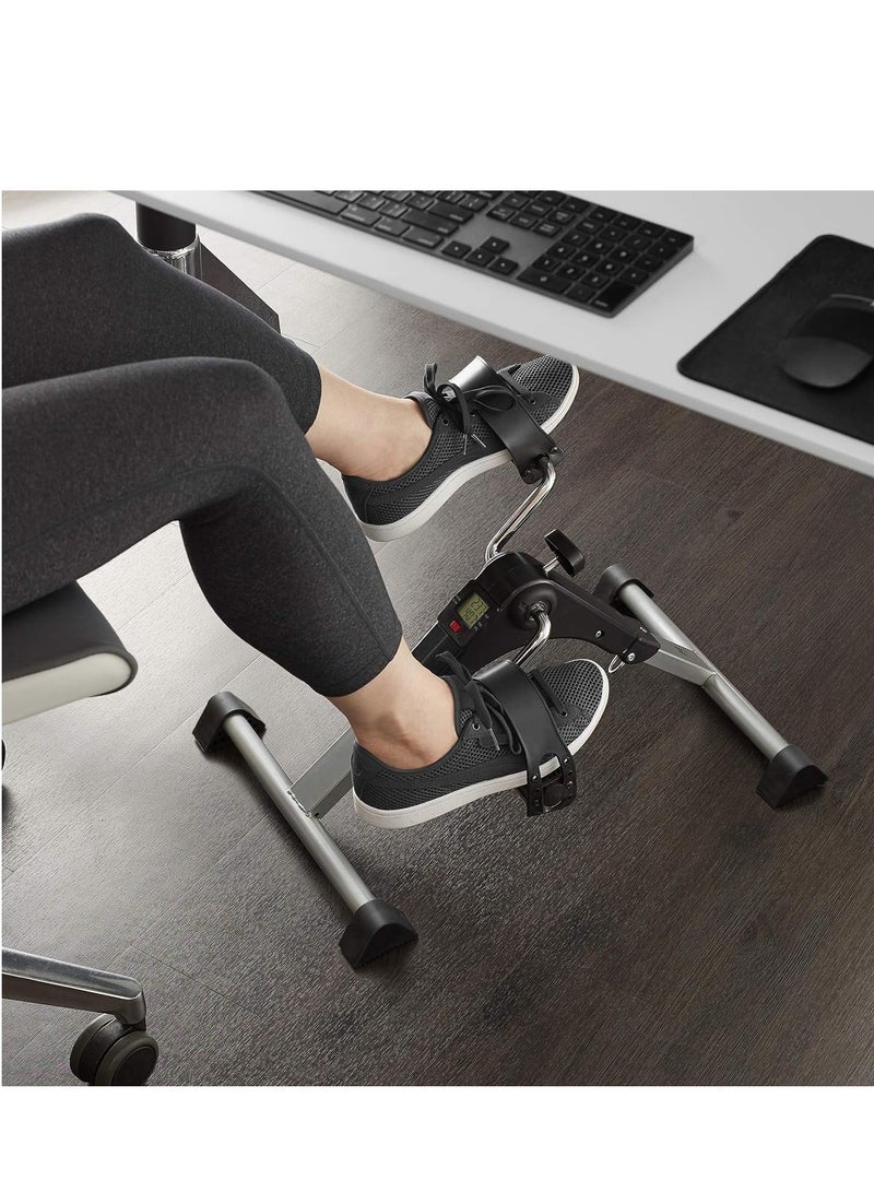 Generic Folding Pedal Exerciser - Mini Exercise Bike Under Desk Bike Pedal Exerciser with LCD Display for Arms and Legs Workout, Portable Desk Bike Peddler Machine for Adults & Seniors  - Image 4