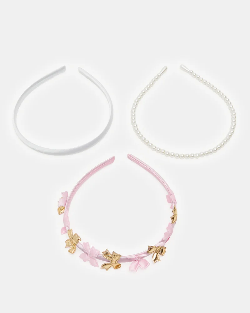 REDTAG Girls Assorted Embellished Headband Set (Pack of 3)