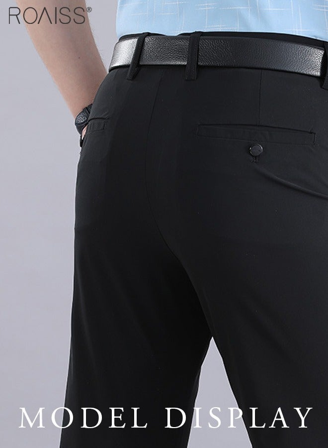 رويس مرونة عالية الجودة عادية تنفس السراويل الملابس الخريف بدلة مستقيمة السراويل الرجال أزياء الأعمال الأنيقة - Image 3
