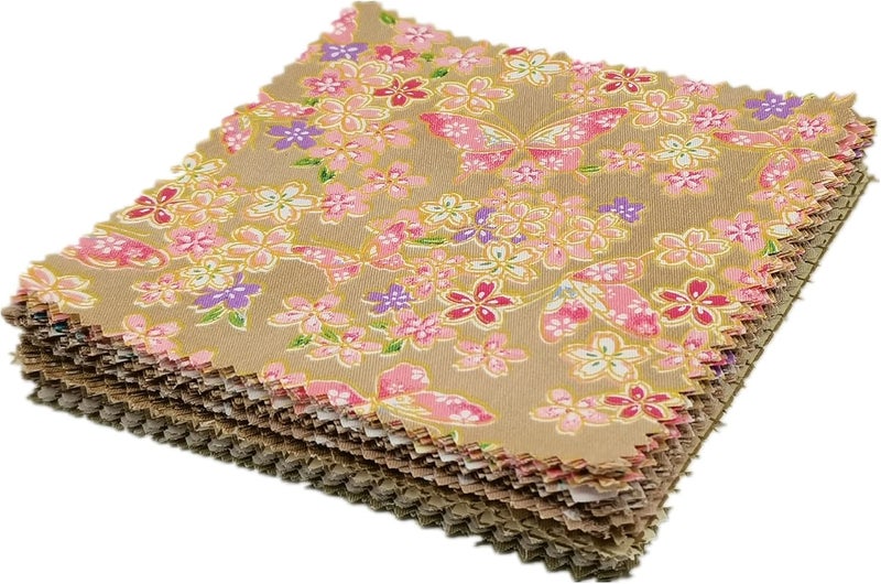 iNee Charm Packs for Quilting 5 inch, Precut Cotton Quilting Fabric Bundle, 48-5" Charm Squares, Light Coffee - Image 2