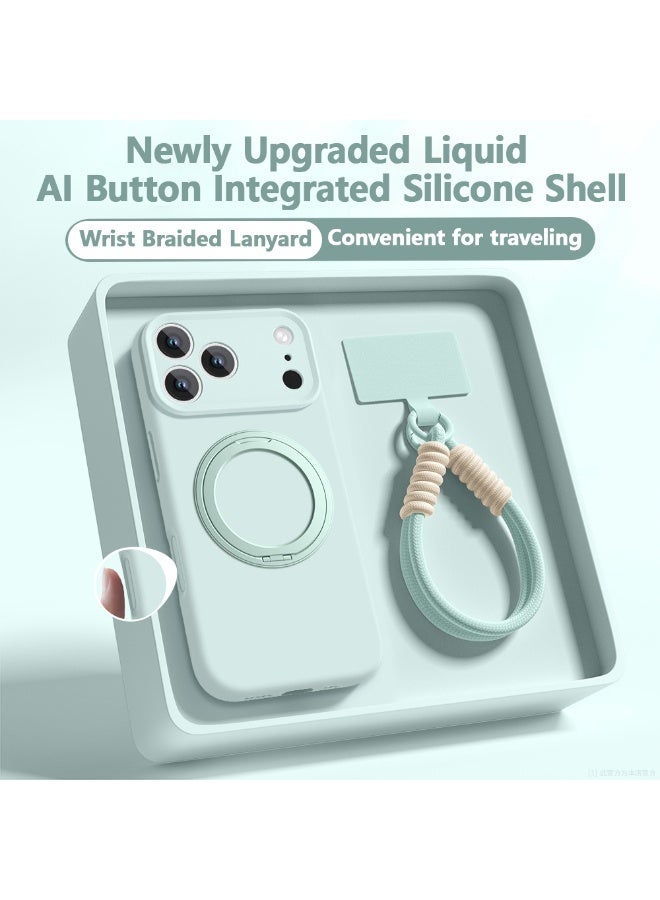 حبل تعليق للهاتف متوافق مع آيفون 17، حامل دوار من السيليكون السائل يغطي الهاتف بالكامل، غطاء ناعم مقاوم للصدمات - Image 1