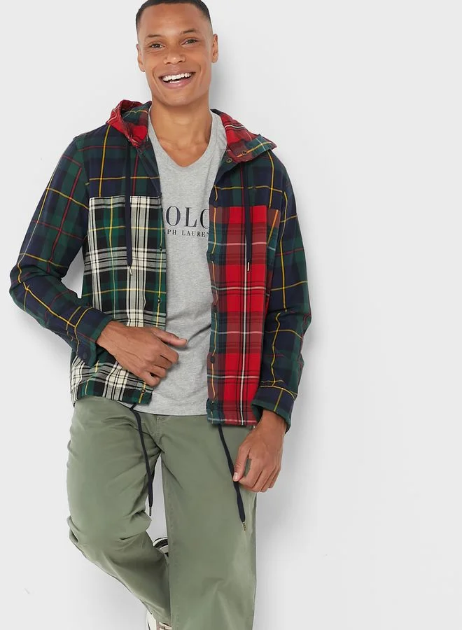POLO RALPH LAUREN Plaid Hooded Relaxed Fit Shirt