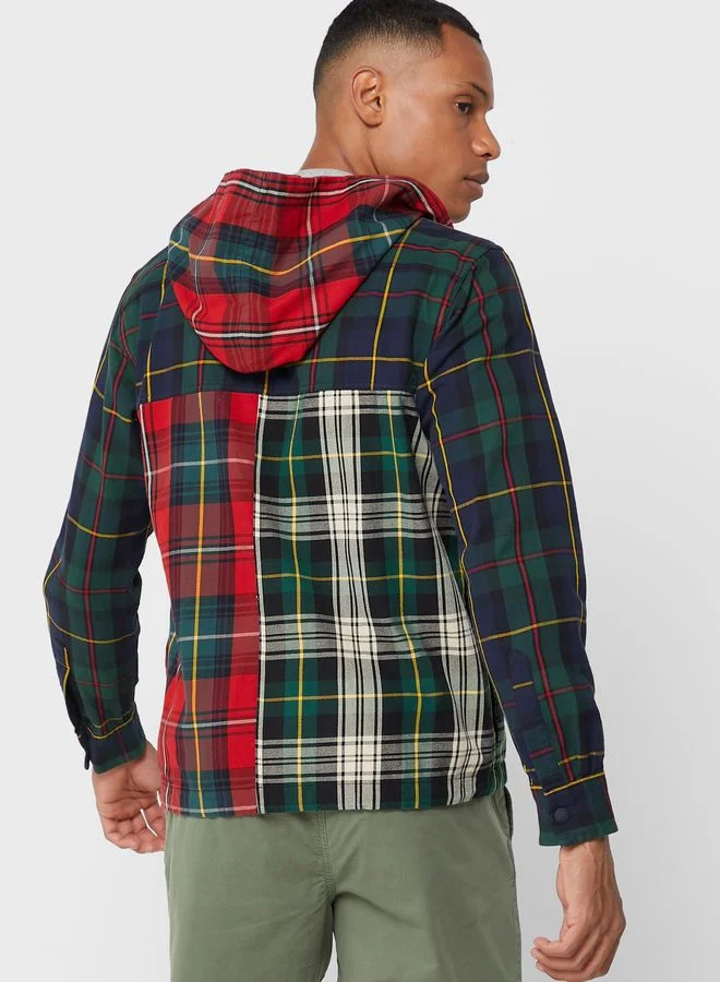 POLO RALPH LAUREN Plaid Hooded Relaxed Fit Shirt