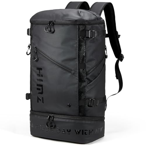 HIMZ WARRIOR Backpack Cooler with Lunch Compartment Heavy Duty Insulated Backpacks for Men Work 35L Travel Backpacking 17 inch Laptop Bag Carry On Back packs for Airplane Black - Image 1