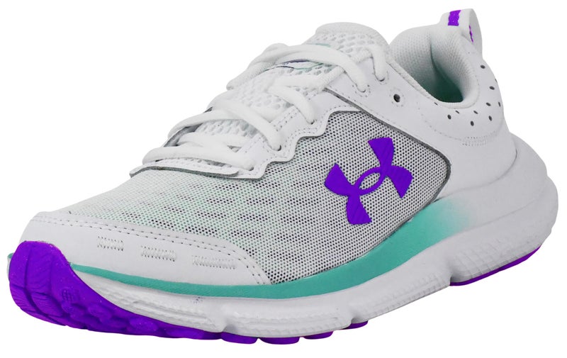 Under Armour Women's Charged Assert 10, (116) White/Comet Green/Virtual Violet, 10, US - Image 1