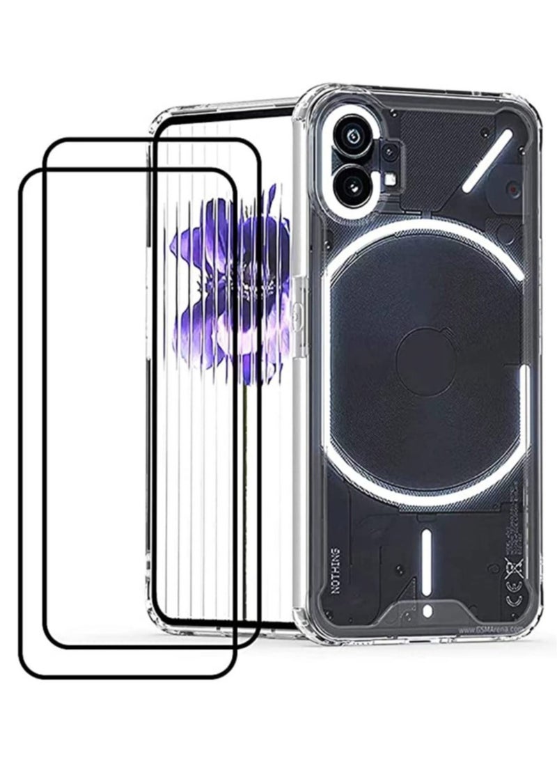 Raxoom (1+2pcs) Compatible with Nothing Phone 1 Case Clear Transparent with Screen Protector Reinforced Corners TPU Shock-Absorption Flexible Cell Phone Cover - Image 1