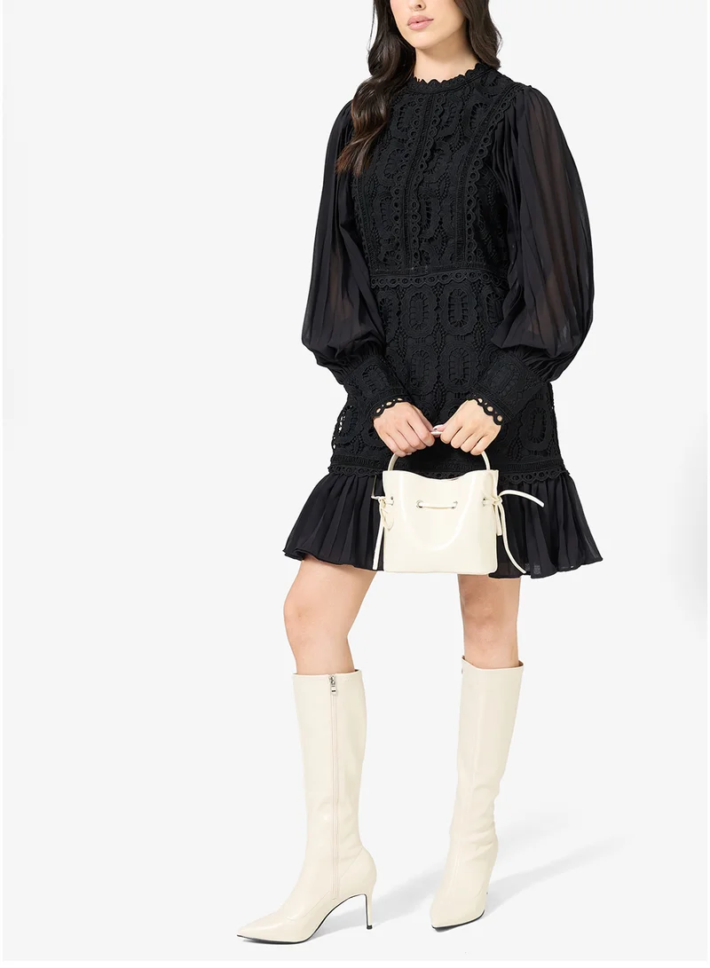 Ella Cream Pointed Toe Stiletto Heel Knee Boots for Women | Best Price UAE
