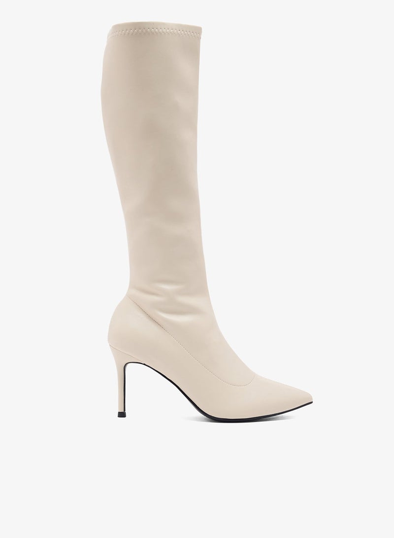 ELLA Pointed Toe Stiletto Heel Knee Boots - Image 2