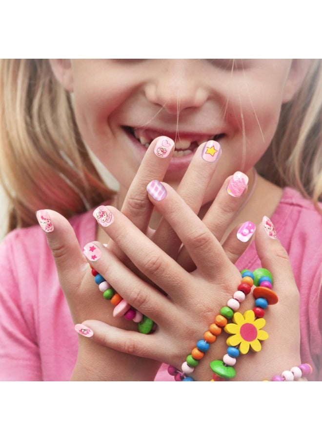Mr. Penda 48Pcs Press On Nails for Girls, Children Cartoon Full Cover Artificial Cute False Nails Tip with Relief Designs Manicure for Parties, Birthday and Makeovers - Image 5