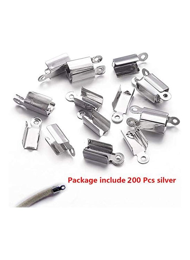Generic 400 Pcs Silver Gold Metal Fold Over Cord Ends T  - Image 4