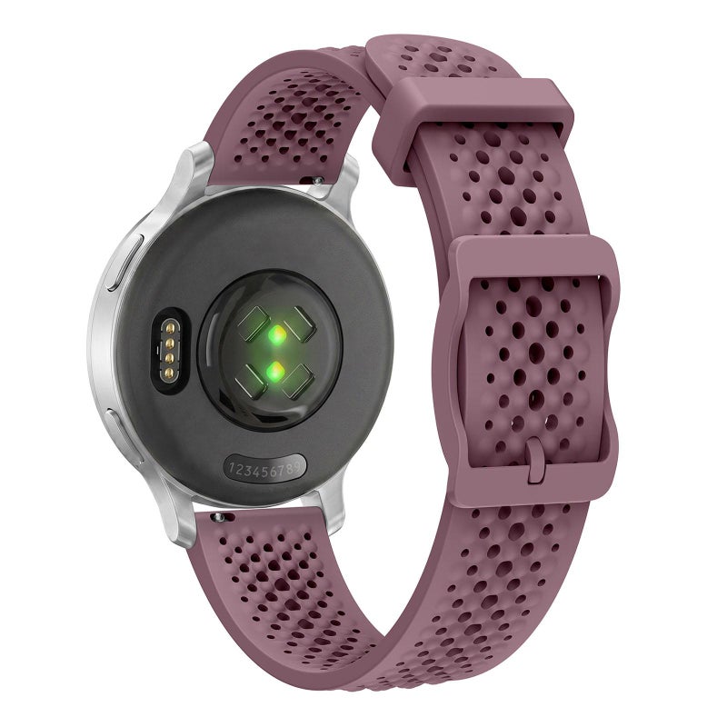S-TOP For Garmin Lily 2 Honeycomb Mesh Pin Buckle Solid Color Silicone Watch Band(Smoky Purple) - Image 2