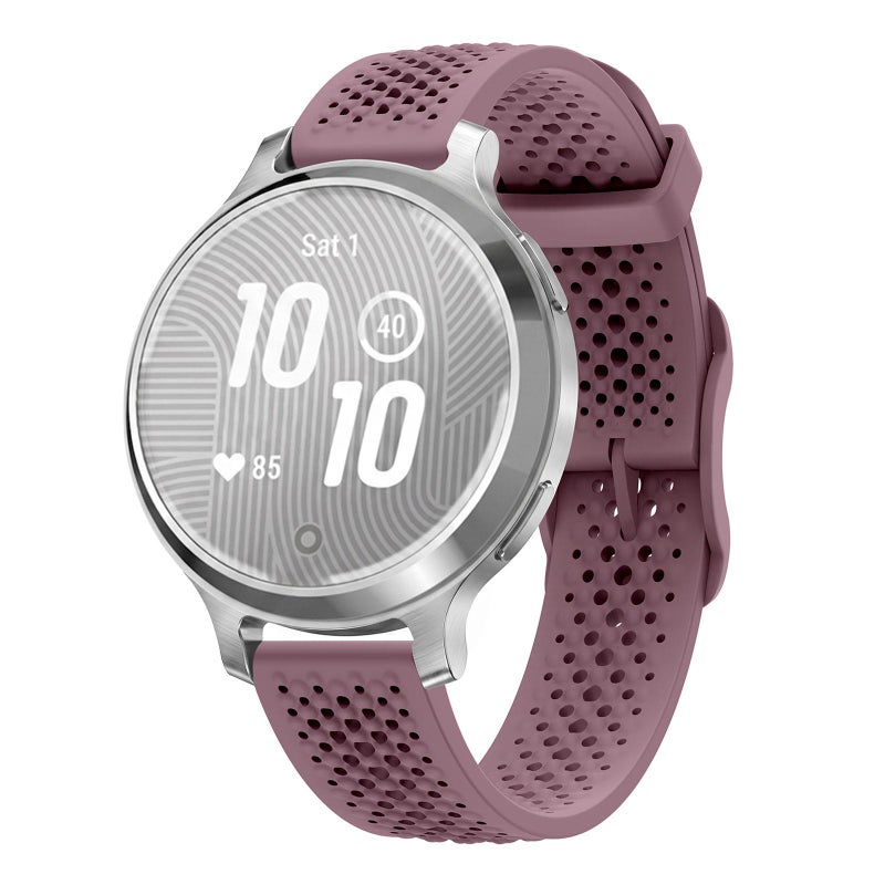 S-TOP For Garmin Lily 2 Honeycomb Mesh Pin Buckle Solid Color Silicone Watch Band(Smoky Purple) - Image 1