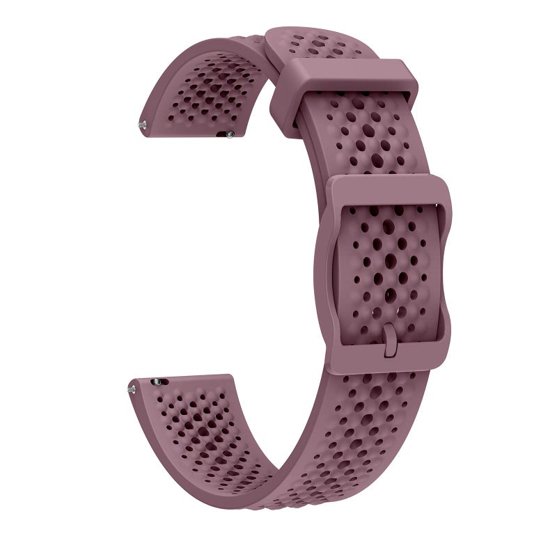 S-TOP For Garmin Lily 2 Honeycomb Mesh Pin Buckle Solid Color Silicone Watch Band(Smoky Purple) - Image 3