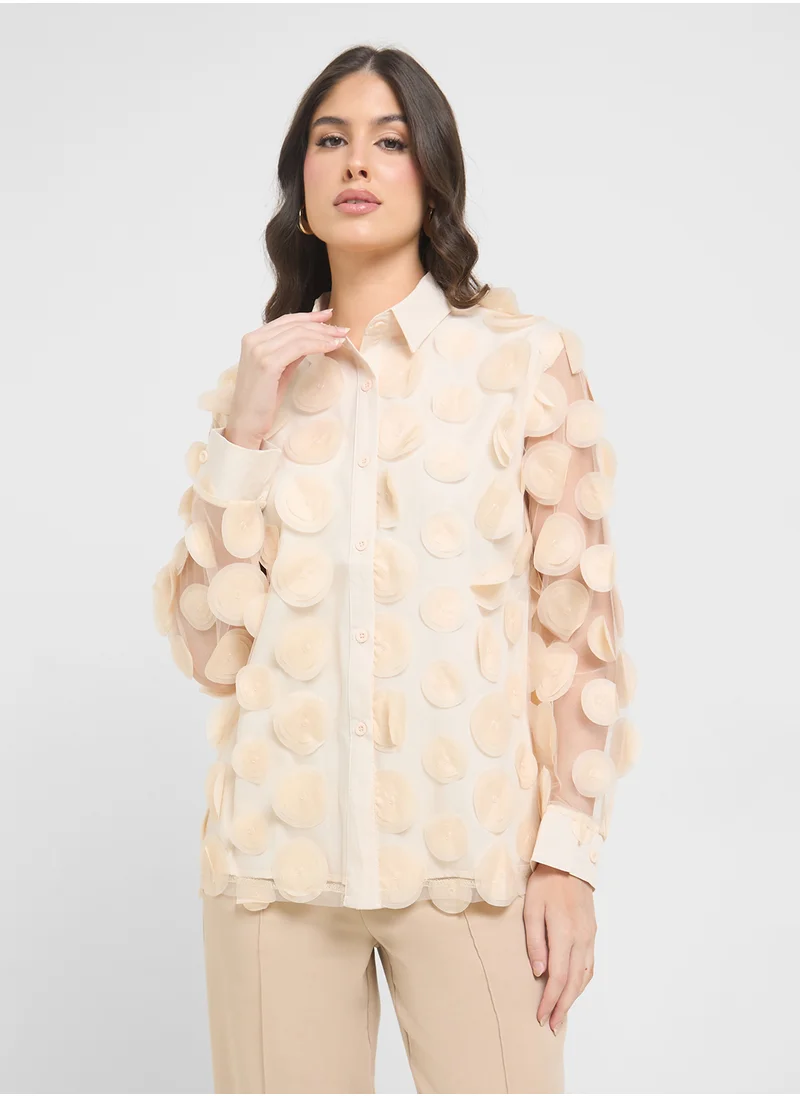 ايلا 3D Applique Button Down Shirt