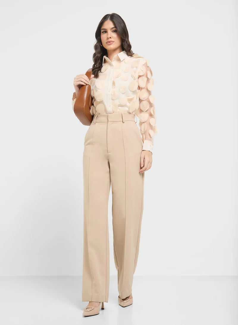 ELLA 3D Applique Button Down Shirt