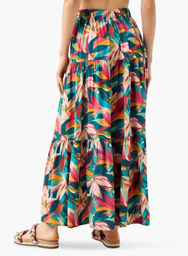 Splash FAV Printed Maxi Skirt with Elasticated Waistband - Image 3