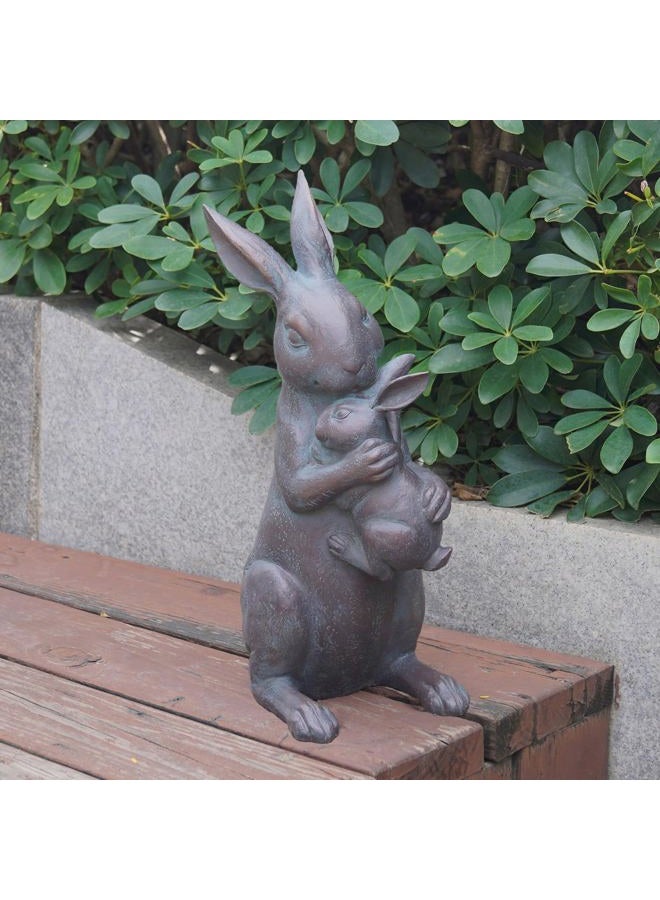 Braxio Copper Bunny Decor Garden Outdoor Statues - Resin Standing Easter Rabbit Statue for Outside Yard Decor, Living Room, Mothers Day, Birthday, Thanksgiving, 7.5×5.6×15.3 Inch - Image 1