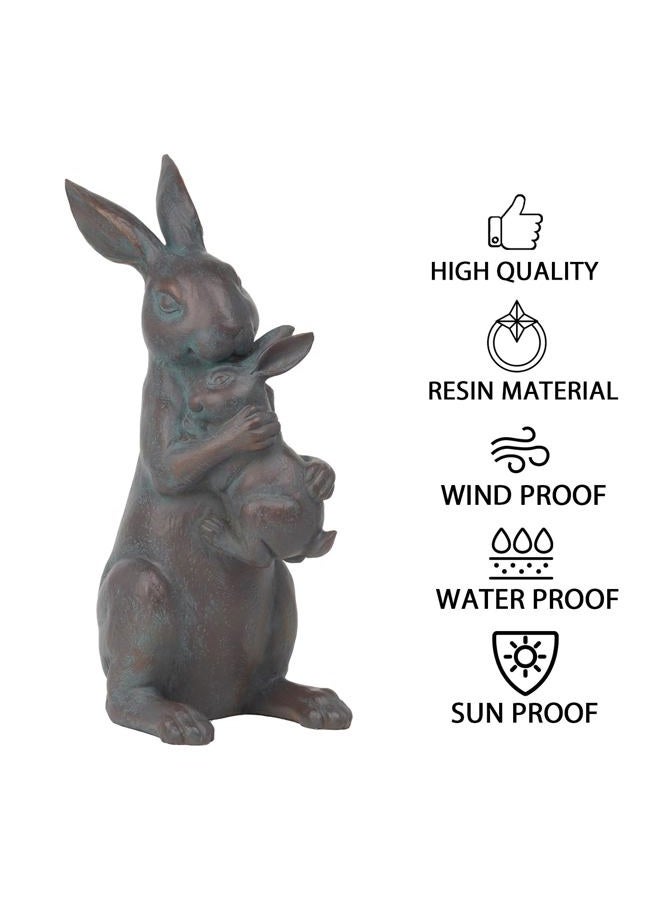 Braxio Copper Bunny Decor Garden Outdoor Statues - Resin Standing Easter Rabbit Statue for Outside Yard Decor, Living Room, Mothers Day, Birthday, Thanksgiving, 7.5×5.6×15.3 Inch - Image 5