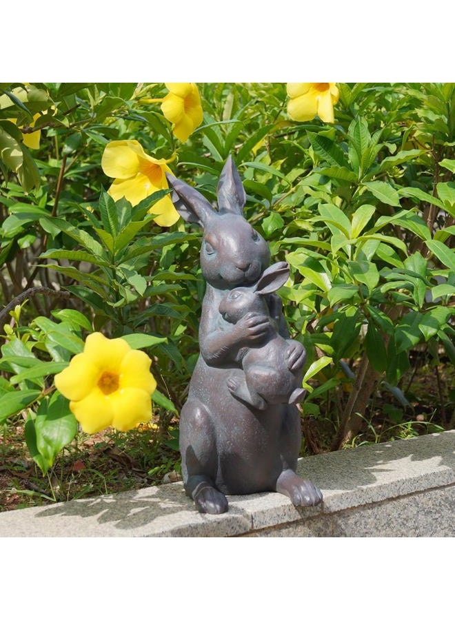 Braxio Copper Bunny Decor Garden Outdoor Statues - Resin Standing Easter Rabbit Statue for Outside Yard Decor, Living Room, Mothers Day, Birthday, Thanksgiving, 7.5×5.6×15.3 Inch - Image 3