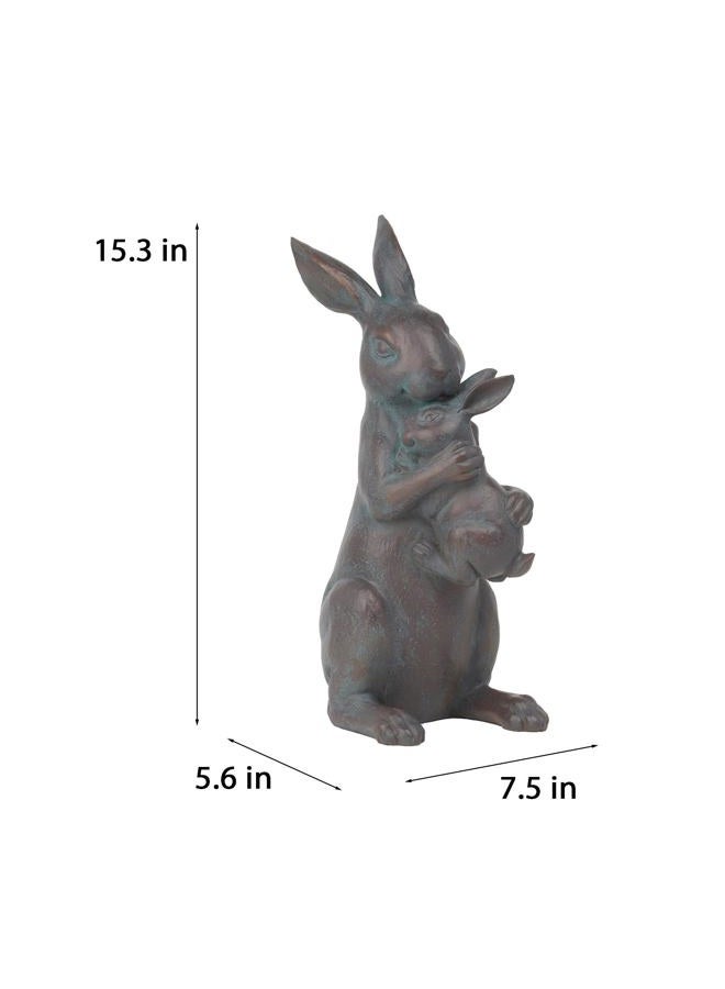 Braxio Copper Bunny Decor Garden Outdoor Statues - Resin Standing Easter Rabbit Statue for Outside Yard Decor, Living Room, Mothers Day, Birthday, Thanksgiving, 7.5×5.6×15.3 Inch - Image 4