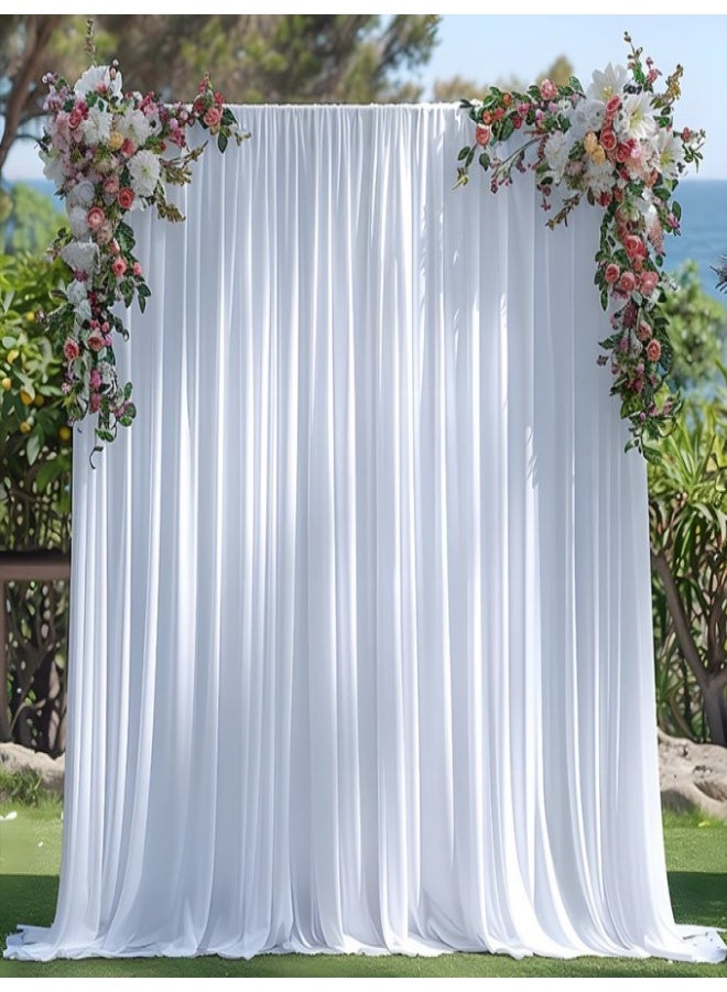 Wedding Backdrop Drapes White Backdrop Curtain 1.5m x 2.1m Stage Background Curtain for Photography Shoot Photo Booth Props Decoration for Birthday Baby Shower Festival Event
