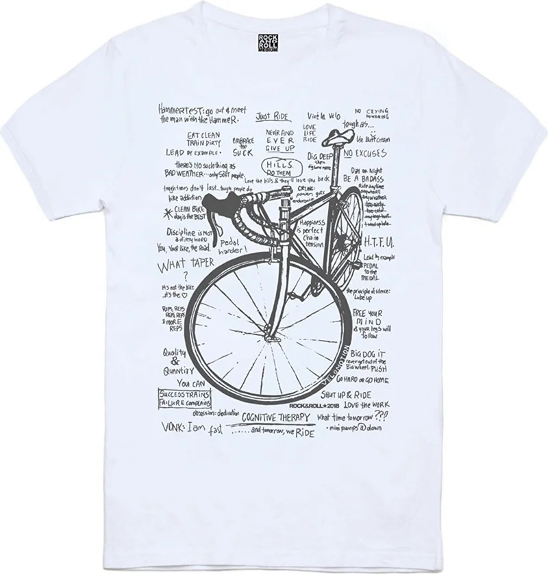 Rock&Roll Astronaut on Bicycle, Racing Bike Lettering White Men's 2-Piece Eco Pack T-Shirt