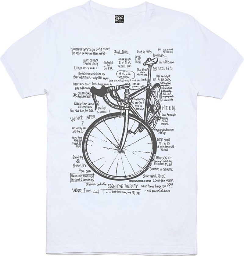 Astronaut on Bicycle, Racing Bike Lettering White Men's 2-Piece Eco Pack T-Shirt