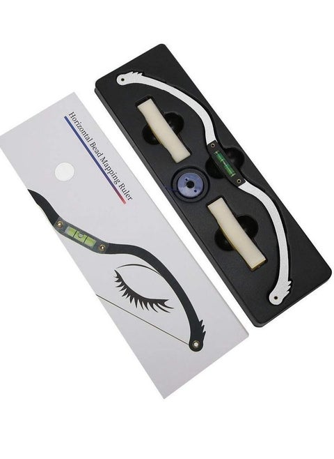 Eyebrow Tattoo Ruler, Professional Microblading Line Marker Ruler Sticker More Symmetrical, Positioning Tool Horizontal Reuseable (Silver)