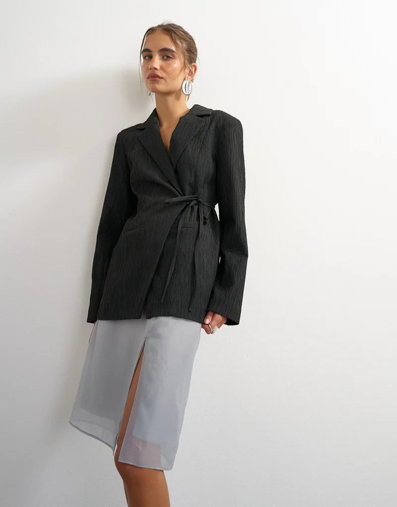 Topshop Tie Waist Blazer