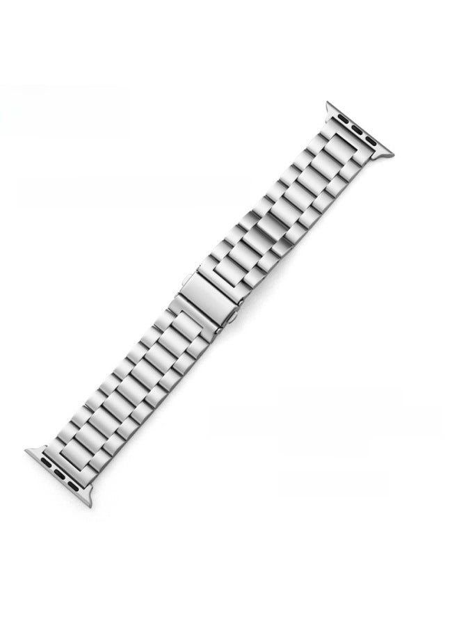 For Apple Strap Apple Iwatch 8/se/7/6/5 Three Beads Solid Watch Band 38404244 - Image 2