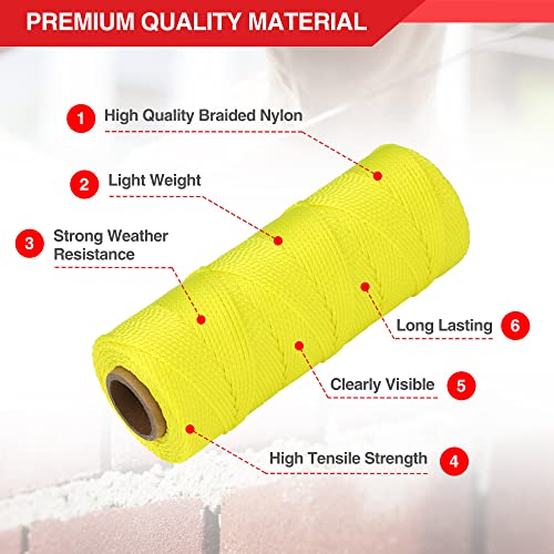 Goldblatt Mason Line, 500 Feet #18 Braided Nylon String Line, Nylon Twine for Gardening or Masonry Tools, Perfect Construction String for A String Level, Twine String for Gardening - Image 2