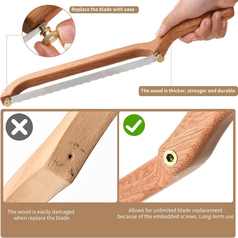 European Sour Bread Special Wooden Handle Cutting Knife Handmade Bread Slitting Saw Knife Brown - Image 4