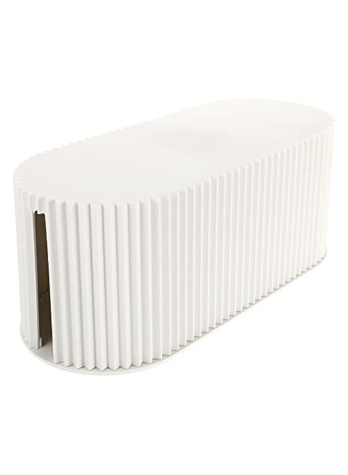 STOBOK Cable Management Box Heat Dissipation Cable Box Desktop Cable Storage Box Cable Organizer Box Electrical Cord Management Supplies White - Image 1