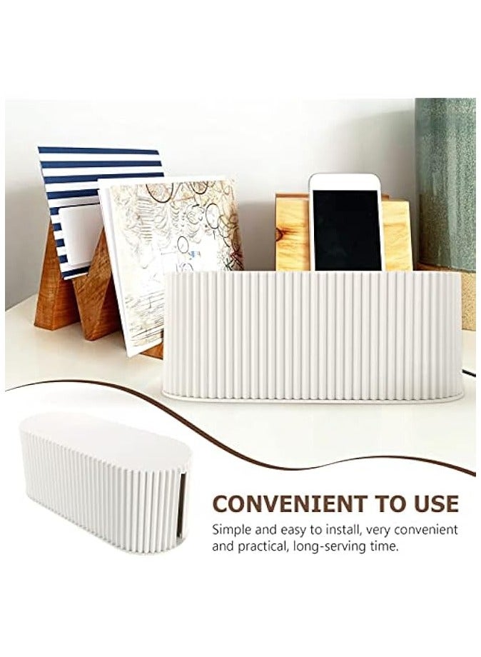STOBOK Cable Management Box Heat Dissipation Cable Box Desktop Cable Storage Box Cable Organizer Box Electrical Cord Management Supplies White - Image 4