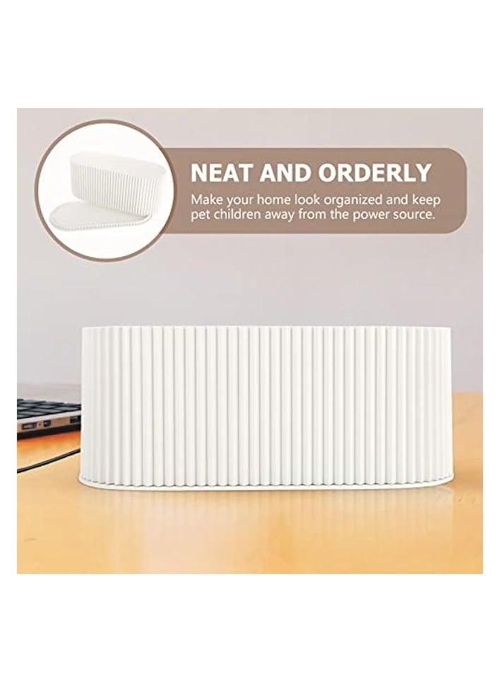STOBOK Cable Management Box Heat Dissipation Cable Box Desktop Cable Storage Box Cable Organizer Box Electrical Cord Management Supplies White - Image 5