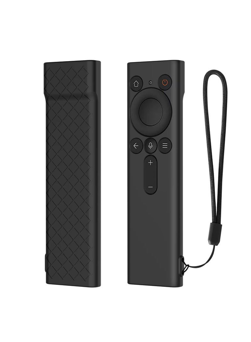 Silicone Case For Huawei Rhinoceros Pointing Smart TV Remote Control Case Sleeve with Lanyard (Black)  - Image 1