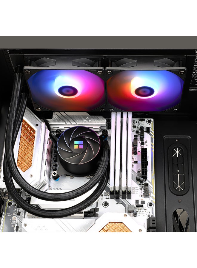 Thermalright مبرد سائل ثيرمالرايت أكوا إليت 240 أرجب، تأثيرات إضاءة شمسية كروما، حوامل تركيب معدنية بالكامل، كتلة ماء أرجب، Ae240 أرجب - Image 5