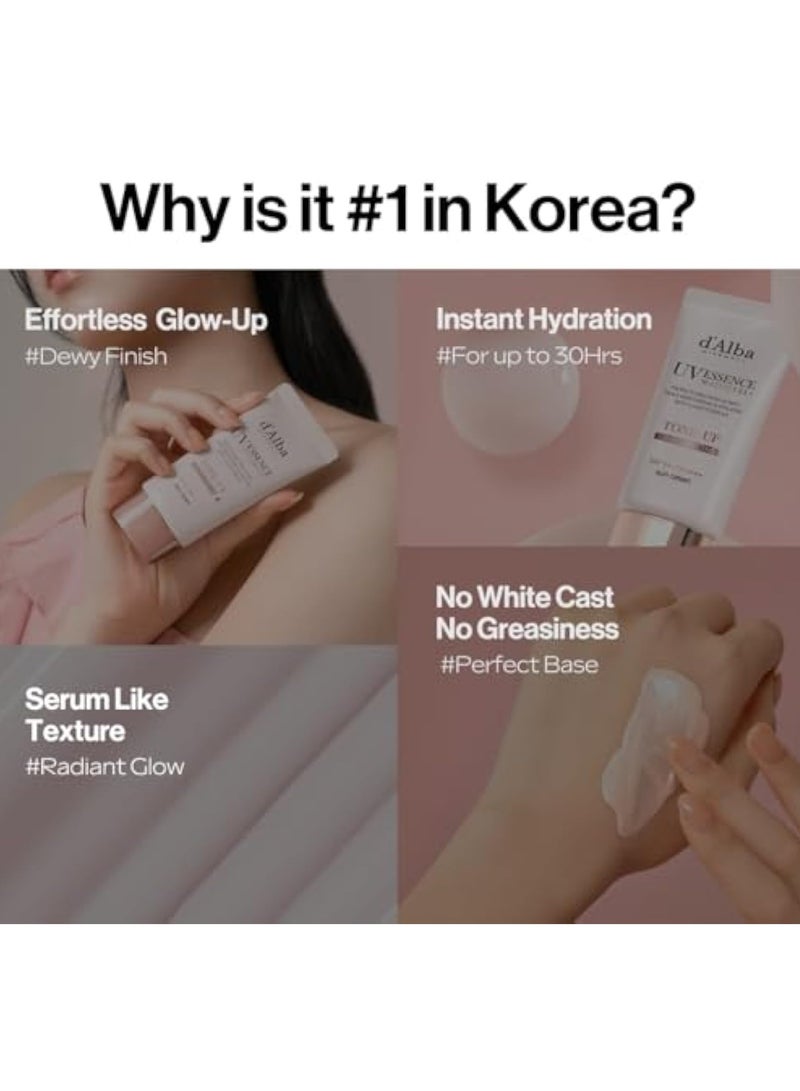 d'alba Piedmont Italian White Truffle Waterfull Tone-up Sunscreen, pure and Vegan hybrid pink tinted moisturizer, glow and brightening sunscreen, gentle and safe use sunscreen - Image 4