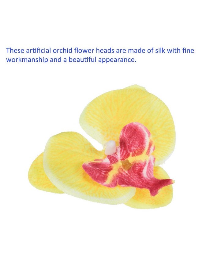 M METERXITY M METERXITY 20 Pack Artificial Silk Butterfly Orchid Flower Heads - for Event Decoration, Apply to Wedding/Party/Festival/DIY (2.8", Yellow)  - Image 4