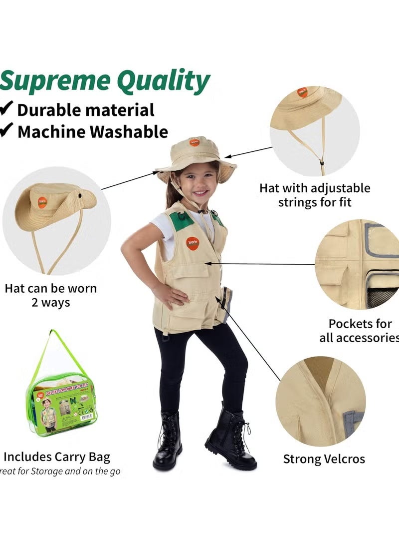 Born Toys Explorer Kit for Kids Children's Toy with Washable Premium Backyard Safari Vest and Adventure kit or Paleontologist Costume Full Kids Explorer Set - Image 3