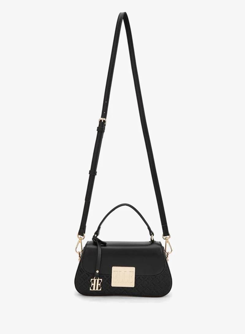 ايل Monogram Embossed Satchel Bag With Detachable Strap