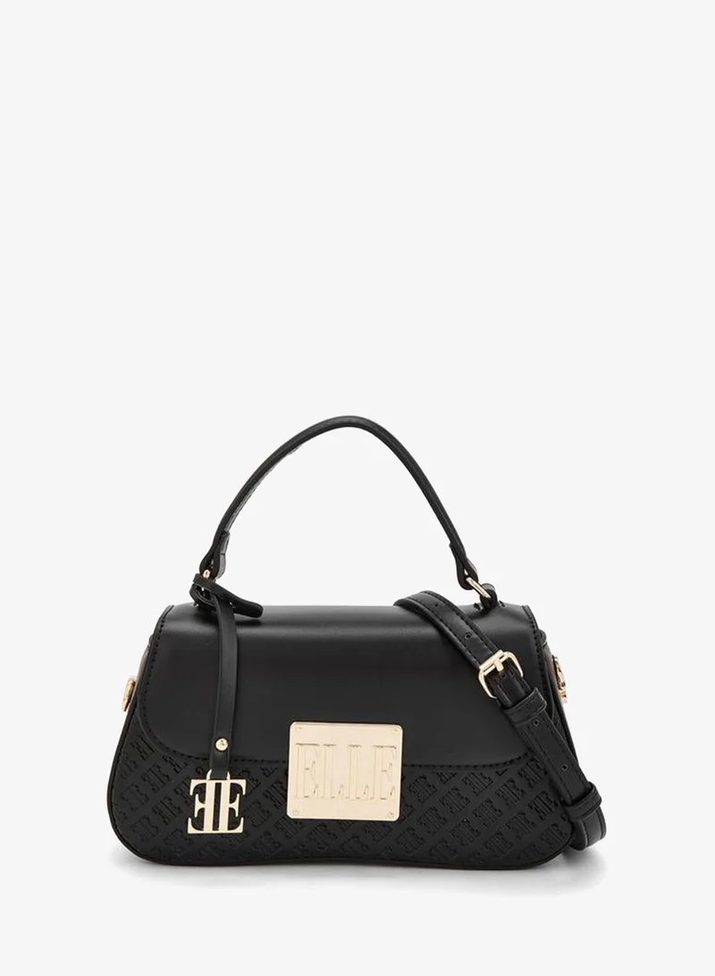 ايل Monogram Embossed Satchel Bag With Detachable Strap