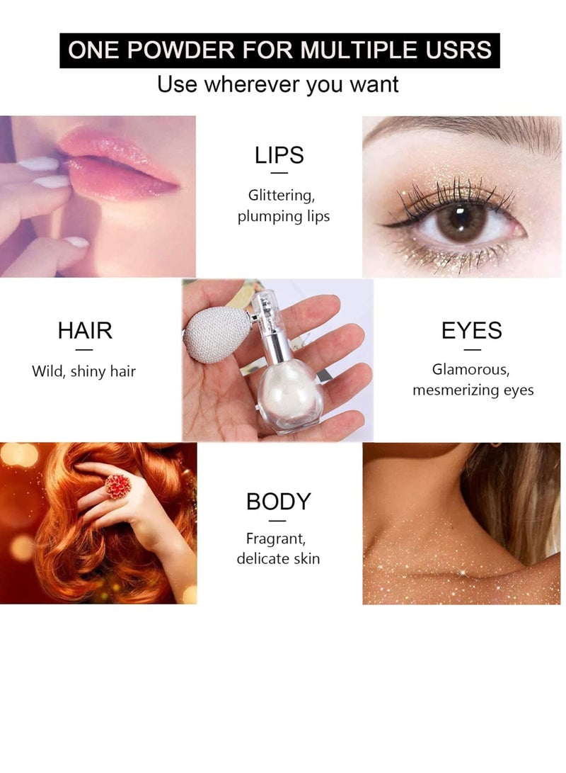 SYOSI Shimmering Spray Powder Glitter Dust Spray Gloss Powder Spray Contour Make Up Glitter Eyeshadow Pressed Powder Loose Powder Spray for Face Body Hair Nails Makeup - Image 2