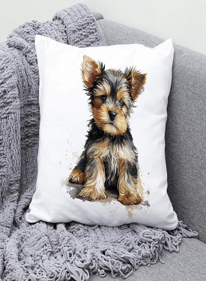 decorbox Yorkshire Yorkie Terrier 16x16 Inch Throw Pillow Cover, Haley Dog Decorative Cushion Case, Home Room Bed Couch Spring Summer Fall Autumn Winter Halloween Christmas Decor Gift Soft Pillowcase - Image 3
