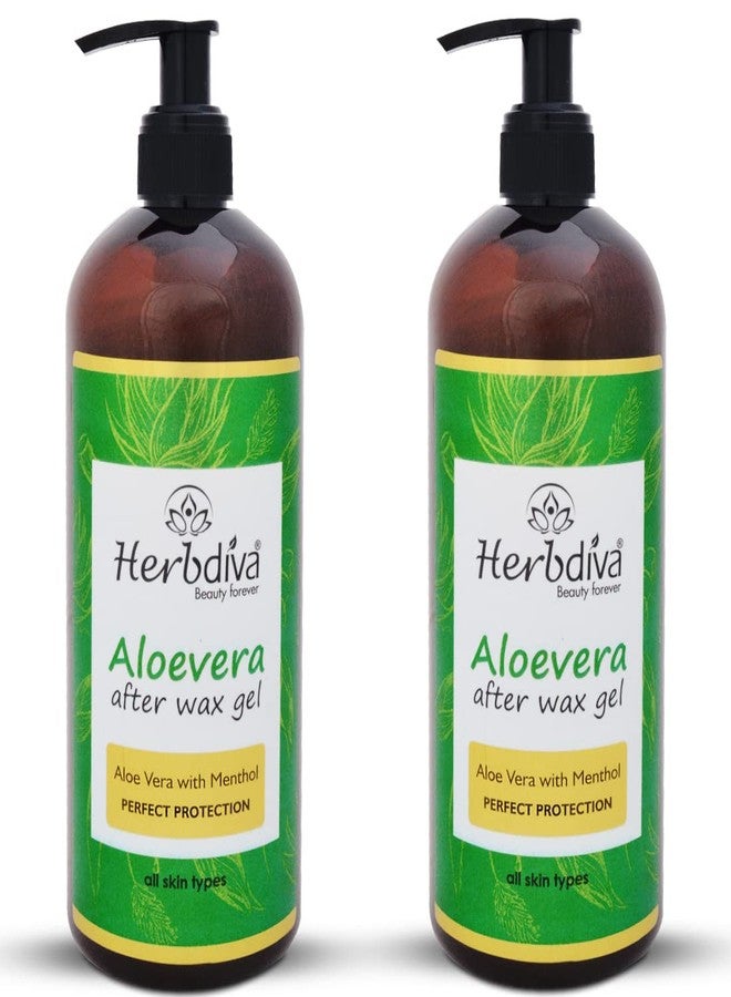 Herbdiva Aloe Vera After Wax Gel 500ml | Perfect Protection|Aloe Vera With Menthol | All Skin Types Pack Of 2 - Image 1